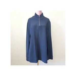 Ted Baker London Long Sleeve Quarter-Zip Blue Knit Pullover Sweater Mens Size 7